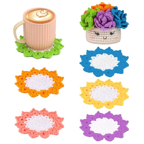 Hwtcjx Kit de Ganchillo para Principiantes,Juego de Ganchillo para Principiantes de 6 Piezas,Crochet Kit Principiantes,Hilo,Relleno,con Tutoriales en Video Paso a Pas,Perfecto para DIY y Tejido a Mano