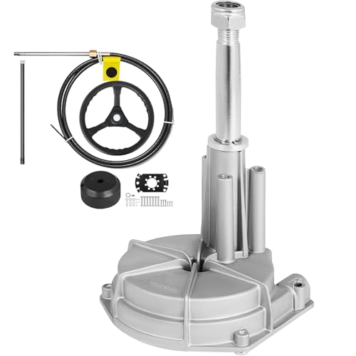 Happybuy Marine Steering Kit, 16ft Cable with 13in Wheel for Boats, Durable Outboard Steering Option