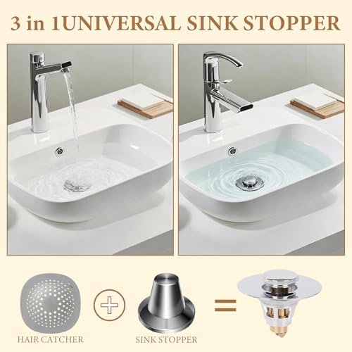 Bathroom Sink Stopper with Hair Catcher - Use Code YEUGTASA - Image 5