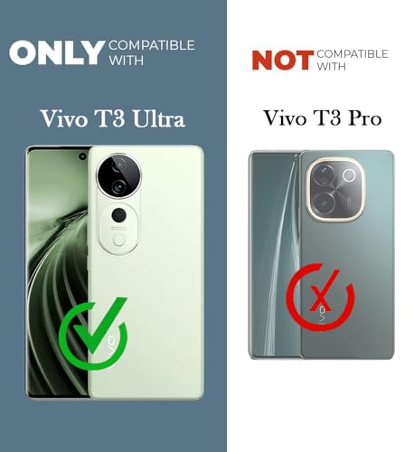 Image of Jkobi Lifetime Anti-Yellow Clear Back Cover Case for Vivo T3 Ultra (Sleek Hard Crystal | Shockproof and Camera Protection)