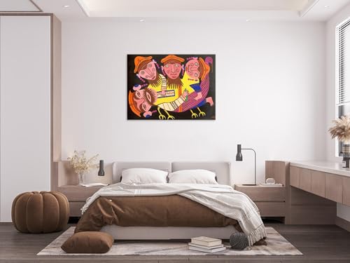 Impression sur toile tableau décoration murale salon primitivisme 70x90cm