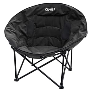 unp Camping Moon Chair, Portable Folding Sofa Chair, Easy Set Up Patio Chair Lawn Seat Camping Stool Chair for Hunting, Fishing, Outdoor, Beach, Picnics, Home (Black)