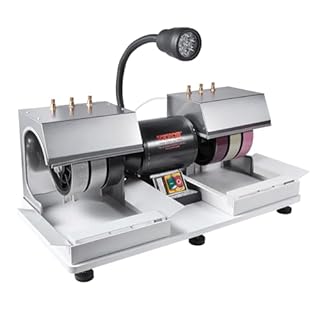 VEVOR Cabbing Machine, 6" 1/4HP 1800rpm Efficient, Lapidary Rock Grinder Polisher With Lamp & Water Pump, Gem Faceting Machine, Rock Grinding Machine for Gem Jade Stone, Create Cabochons for Necklaces