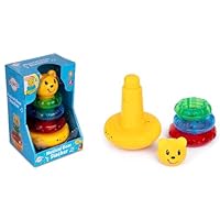 Playkidiz Musical Bear Ring Stacker, Stacking Rings Toy with Lights and Sounds for Toddlers - Sensory and Educational Toy for Girls and Boys, Great Birthday Gift