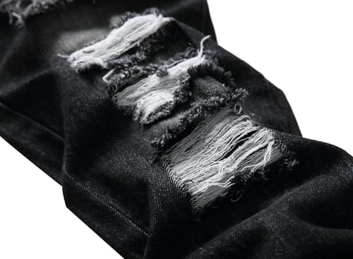 LAMKUKU Ripped Jeans Men, Slim Fit & Regular Style Distressed Classic Denim Jeans Pants4