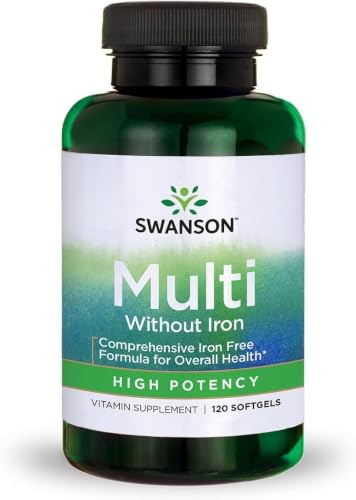 Swanson Multi Without Iron Daily Multivitamin, 120 Softgels