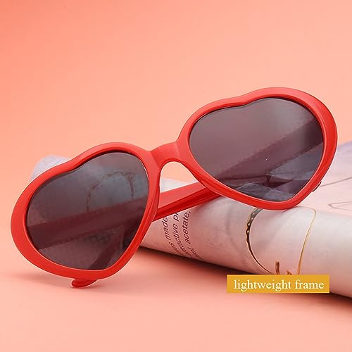 FBHLZ Kids Fashion Heart Shaped Sunglasses for Girls Boy UV 400 Protection Outdoor Beach Children4