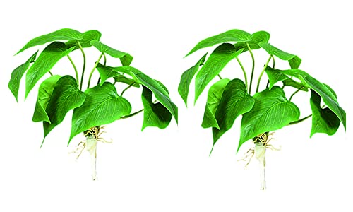 Shirfloral 2 PCS Fake Pothos Artificial Scindapsus Aureus Realistic Faux Plants for Indoor Home Office Desk Decoration