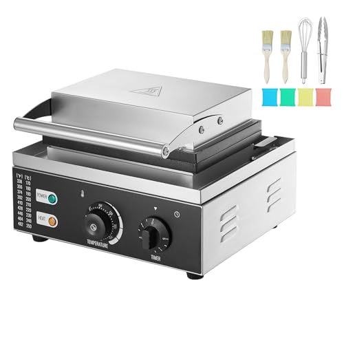 Happybuy Electric Donut Maker, 1550W Commercial Doughnut Machine, Non-stick, 6 Holes, Double-Sided Heating, Waffle Maker, 122-572? Temperature, for Restaurant & Home Use