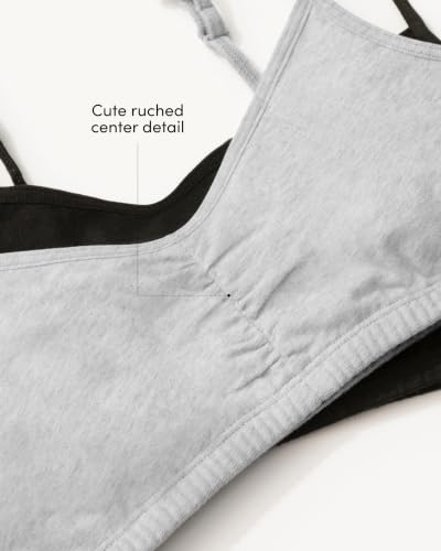 Fruit of the Loom Girls' Bra With Removable Cookies, 2-pack, White/Heather Grey, 30 - image 5