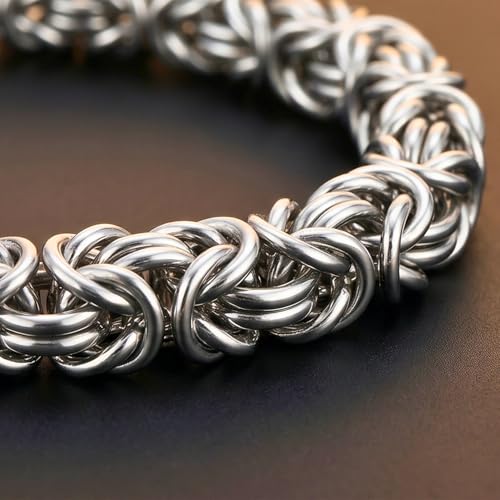 Image of THE MEN THING REINFORCED - 7mm Stainless Steel Bracelet, American Style - Hip Hop Biker Bracelet 8 inch with Lobster Claw Buckle for Men & Boys