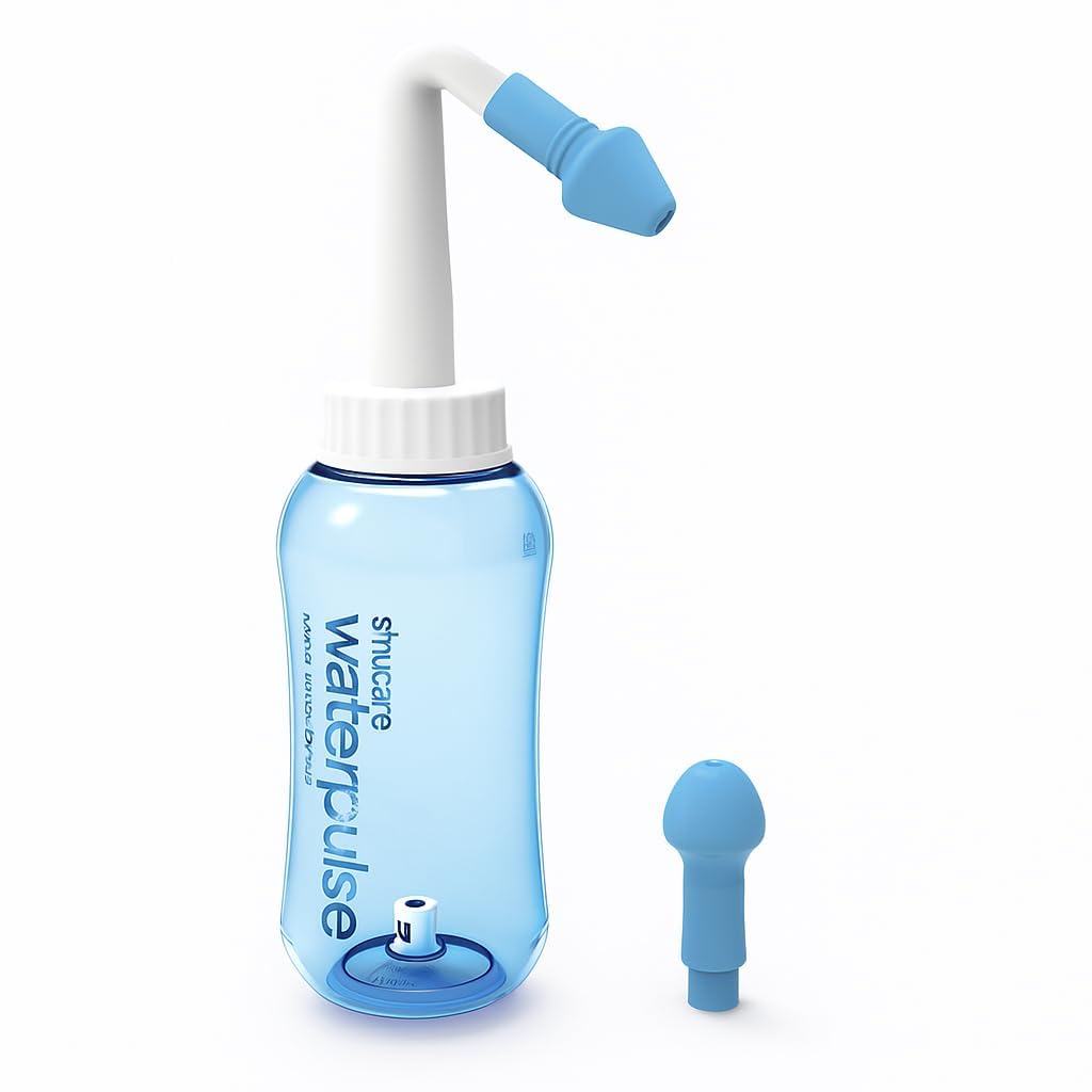 abji® nasal yoga nasal wash bottle neti pot, sinus rinse pressure irrigation system, 300ml, for adults and kids-pack of 1
