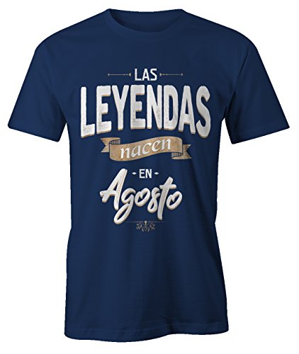 RiotBunny Las Leyendas Nacen en Agosto Camiseta de Cumpleaños Hombres Azul Marino XX-Large