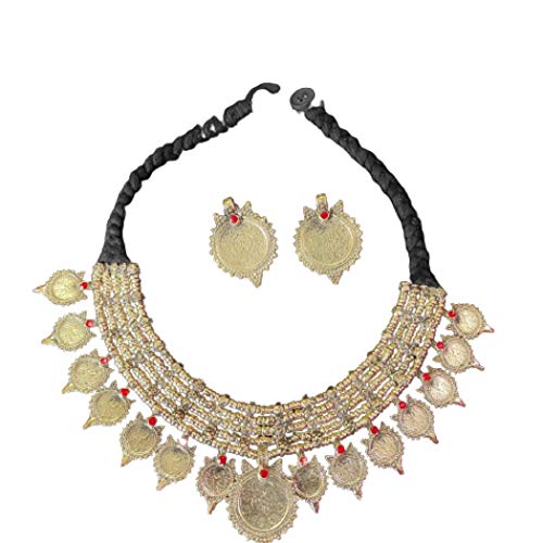 Afghani Handmade Gold Coins Chokers And Earrings, Coins Jewelry Set, Jewelry Set, Afghan Jewelry, Tribal Ethnic Jewelry