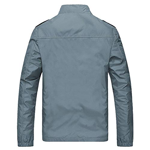 Men's Casual Jacket Mock Neck Zipper Windbreak Casual Pure Color Lightweight Outwear Bomber Jacket for Fall Winter2