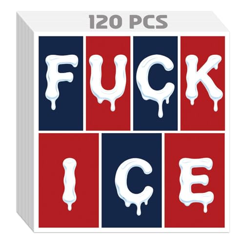 120 PCS Fuck ICE Protest Sticker - 3 Vinyl Sticker Waterproof Decals for Cars Laptops Water Bottles Windows Bumper & Notebook | Durable Protest Decals