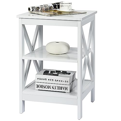 COSTWAY Nachttisch 3 Ebenen, Beistelltisch Nachtschrank, Sofatisch...