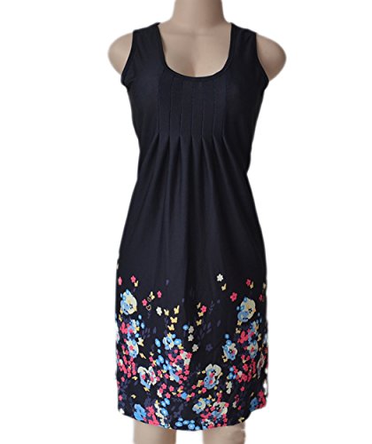 Image of AELSON Womens Summer Casual Sleeveless Mini Printed Vest Dresses