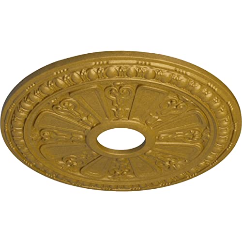 Image of Ekena Millwork CM18RAPGS Raymond Ceiling Medallion, 18 1 /8 OD 3 5 /8 ID x 1 1 /8 P, Pharaohs Gold