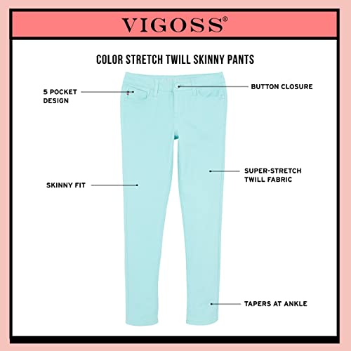 Vigoss Girls' Jeans - Super Stretch Denim Skinny Jeans For Girls (4-16), Size 10, Jade #TOP1