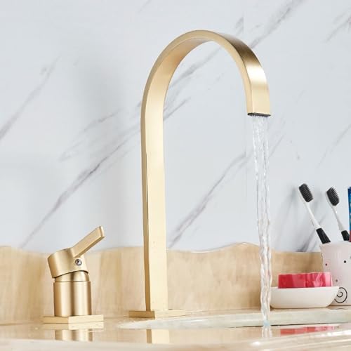 Robinet de bassin 360 rotation avec mitigeur cascade eau chaude et froide pour salle de bain