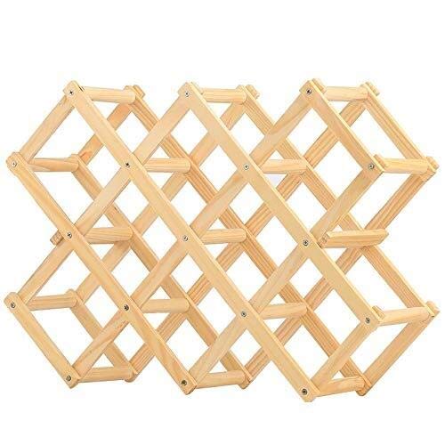 Soporte para 10 botellas de vino plegable de madera miniatura 1