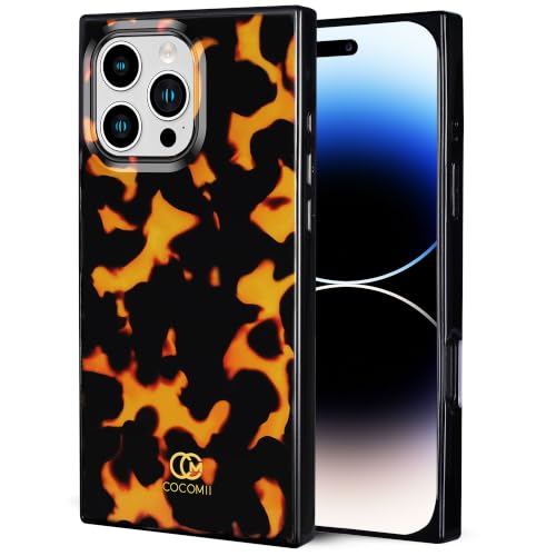 Image of COCOMII Rectangle for iPhone 14 Pro Case, Tangerine Tortoiseshell