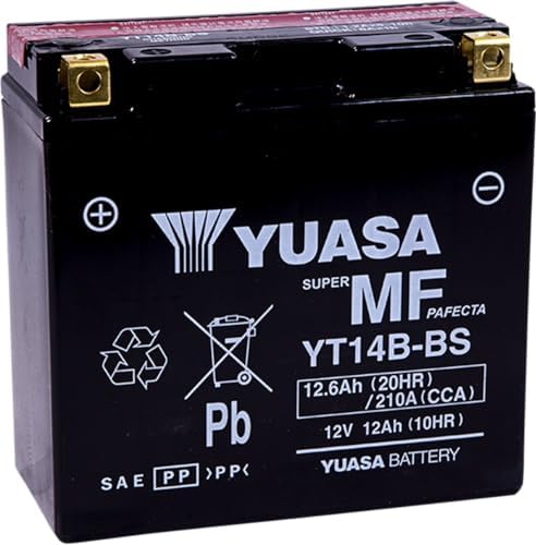 Yuasa YUAM624B4 YT14B-BS Maintenance Free AGM Battery with Acid p...