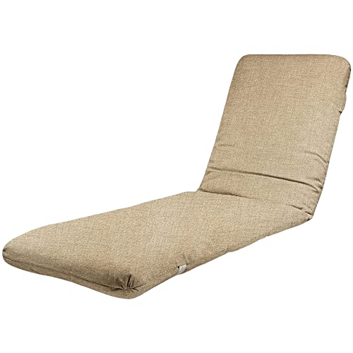 TIENDA EURASIA - Cojín para Tumbona de Jardín, Relleno de Fibra Acolchada, Funda de Tela Lavable con Cremallera, Cojines para Tumbonas (120 x 50 x 6 cm, Beige)