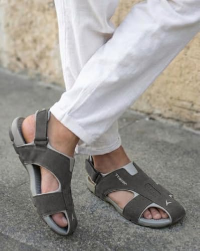 Image of TRACER Causal Sandals for Men's, Stylish & Comfortable, Eva with Rubber Randal Sole, Knitted Upper Lightweight & Breathable, Closure Velcro, Stylish Sandal, Size - 6 to 11