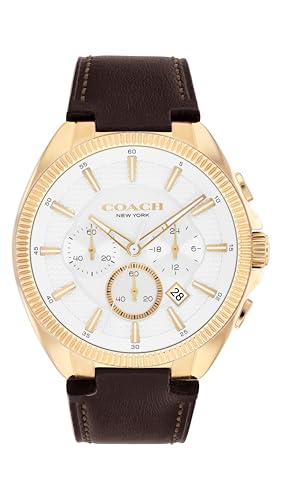 Image of COACH Men's Jackson Chronograph Watch, 45mm Case Size, Genuine Leather Strap, Premium Fashion, Everyday Wear - Gift for Him