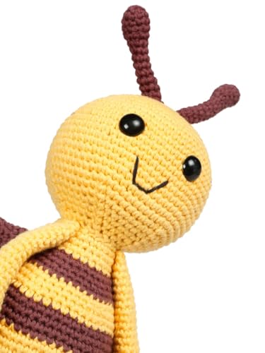 Image of LITTLE GINNIE Honey Bee Crochet Toys for Babies - Handmade Soft Doll for Girls | Washable & 6+ Months up Babies | Ideal for Return & Birthday Gift