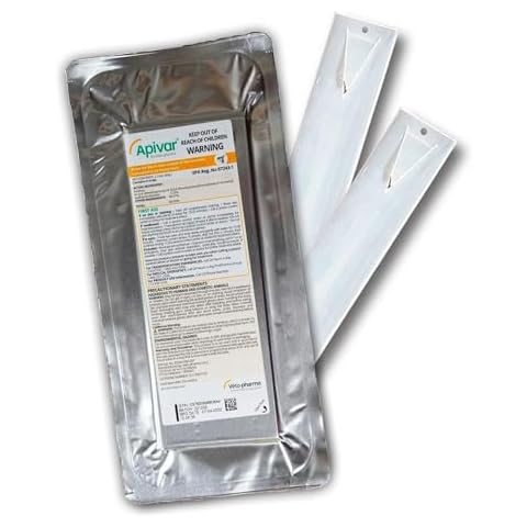 Mann Lake Apivar Strips, Mite Strips, Beetle Traps, Vacuumed Sealed, Beekeeping Essentials, Easy-to-Use, Safe & Effective, 4 Pack Cover