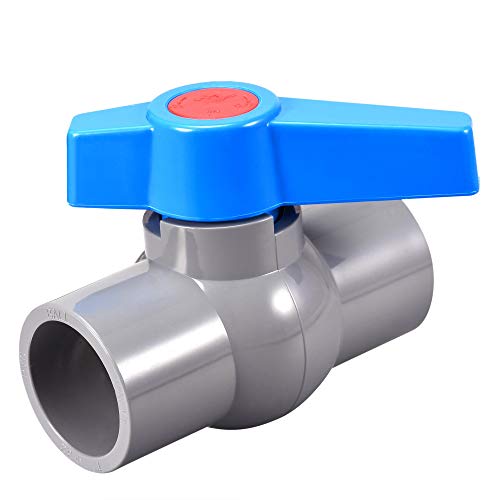 sourcing map Ball Valve, 32mm ID PVC Socket End Shut off Valve for Aquarium Setup, Sump Pump, Pool, Garden Sprinkler Gray Blue