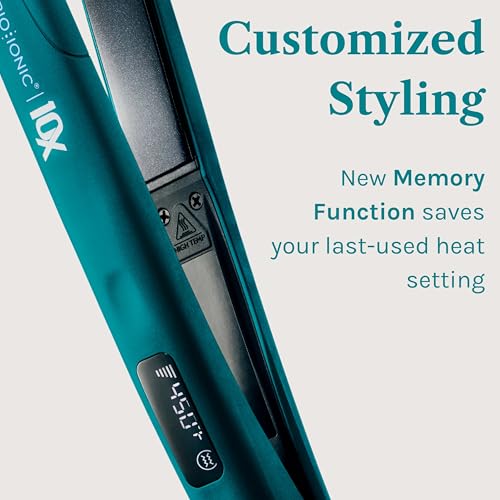 Image of Bio Ionic 10X Styling Iron, Hair Straightener with 1 inch Sonic Vibrating Plates, Flat Iron with Ion Generating Mineral Complex, Versatile Styler for Wavy & Straight Hairstyles