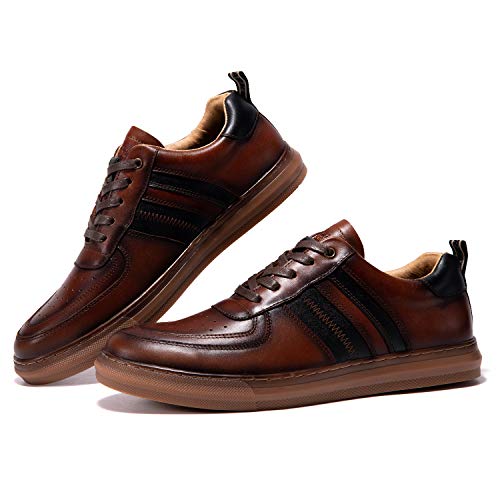 Image of Arkbird Casual Sneakers, Breathable Lace-Up Leather Walking Shoes Comfortable Fashion Sneakers for Men Daily Work