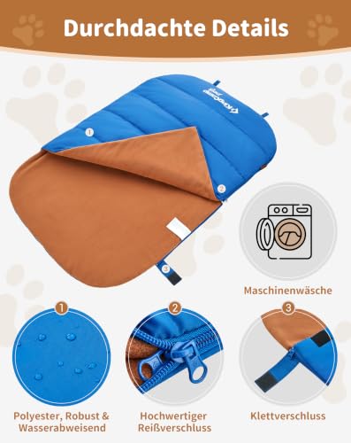 KingCamp Hundeschlafsack,2-in-1 Hundedecke & Hundematte