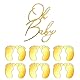 YUZNA Oh Baby Cake Topper,und 6 dekorative Fußabdrücke,Acryl Kuchen Topper Babyparty Tortendeko Windeltorte Gender Reveal Partydeko Kuchenaufsatz für Baby Shower (Gold)