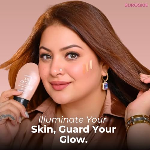 Image of Suroskie My Glow All-In-One Tinted Sunscreen Spf 30 Moisturizer 60 Ml Dark Shade | Niacinamide Cream For Men & Women