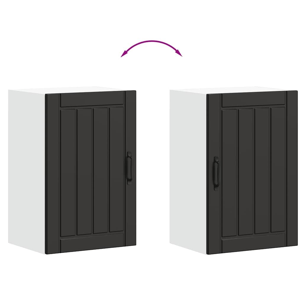 vidaXL Küchen-Hängeschrank Lucca Schwarz Holzwerkstoff, Wandschrank Küche, Wandschrank, Oberschrank, Küchenschrank, Hängeschrank, Oberschrank Küche