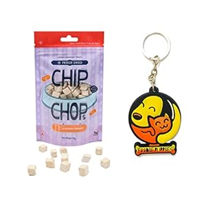 Chip Chop Freeze Dried Chicken Breast Treat for Dog – 35gm (Pack of 2) | Highly Nutritional and Digestible Snack | No Artificial Flavor | Nutritional Snack – Sold by Foodie Puppies with Free Key Ring