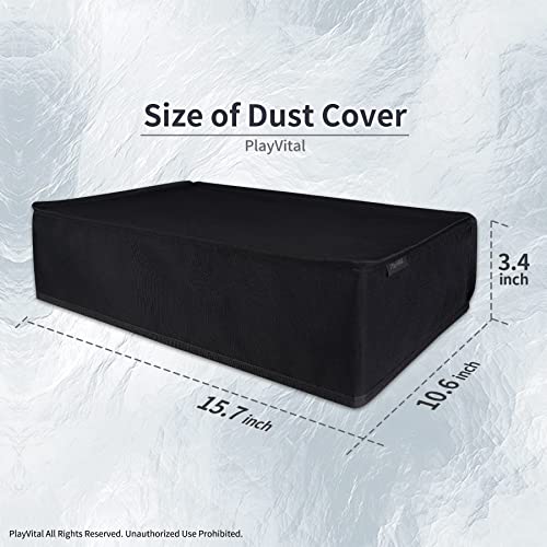 Playvital Black Nylon Horizontal Dust Cover For Ps5, Soft Neat Lining Dust Guard For Ps5 Console, Anti Scratch Waterproof Cover Sleeve For Ps5 Console Digital Edition & Disc Edition #TOP5