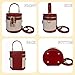 Retro Bucket Bag Color Contrast Cylinder Purse Senior Sense Style Single Shoulder Crossbody Handbag with Zipper (Red)