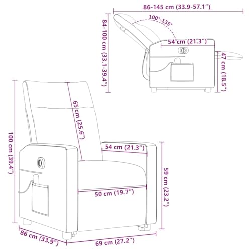 vidaXL Elektrischer Massagesessel mit Aufstehhilfe Creme Stoff, Relaxsessel, Sessel mit Aufstehhilfe, Massagestuhl, Sessel, Sessel mit Massagefunktion – Bild 4