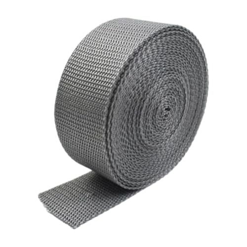 Cinta de Polipropileno de 5 m, 20-50 mm, 1,1 mm de Grosor, para Costura de Correas, Accesorios de bies,Gris Medio,50 mm