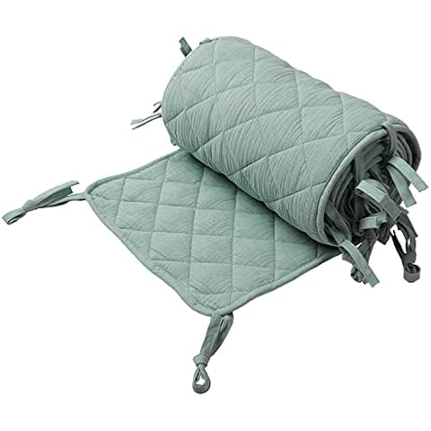 DASNTERED Baby Crib Rail Cover, Front Side Soft For Long Teething Guard Baby Crib Rail Cover Protective Sleeve, Thicken Baby Crib Cot Wrap Padded Bed Fence Cover(Green) Cover