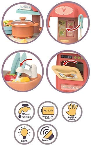 Black Foru Electronic Kitchen Activity Set with Light and Sound 29 Pieces Kitchen Accessories Set for Kids (29 pcs Brown) 1