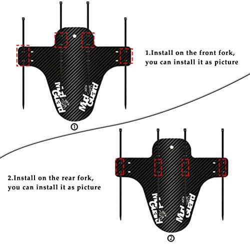 "N/A" 2PCS Mud Mountain bike Guard,Adjustable Mountain Bike Fender, Mud Guard for MTB Mountain Bike Rear and Front, Black, One Size