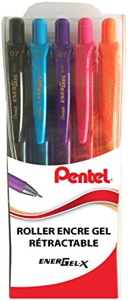Pentel EnerGel BL107-P Gel-Ink Roller Ball Pens with Click Top, 0.35 mm - Pink (Pack of 12)