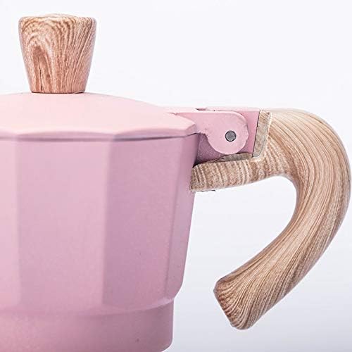 Coffee Maker Aluminum Mocha Espresso Percolator Pot Coffee Maker Moka Pot 3Cup Stovetop Coffee Maker 150Ml(Pink)